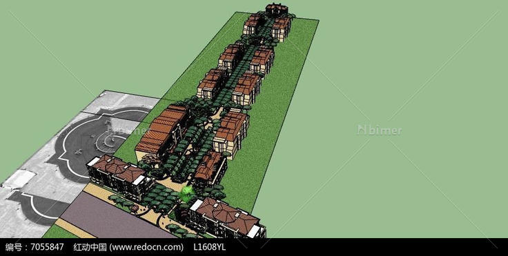 某商业内街建筑模型