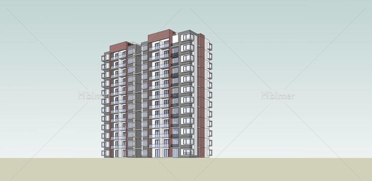 现代高层住宅楼(36500)su模型下载