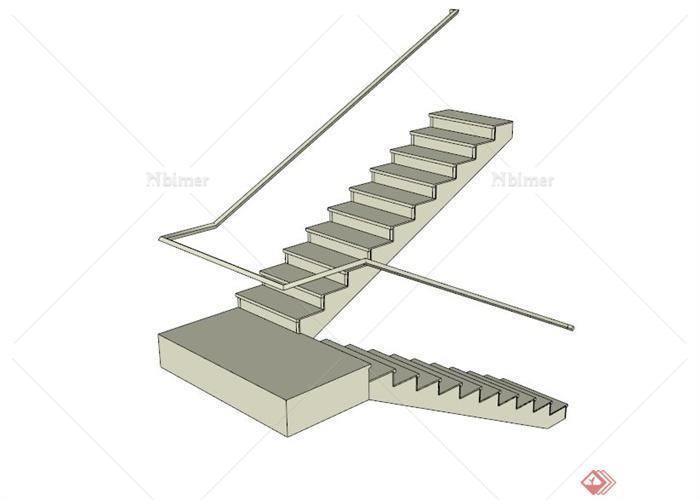 某现代双层楼梯设计SU模型