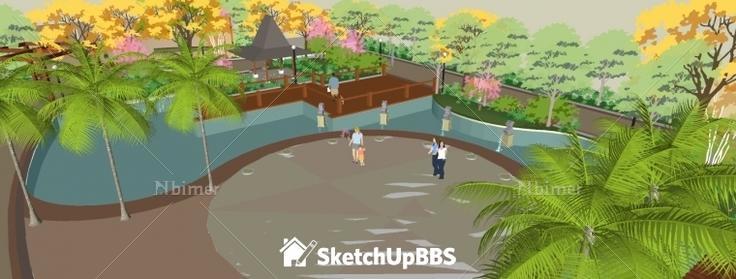 常见的一个小区景观设计方案多图欣赏带SketchUp