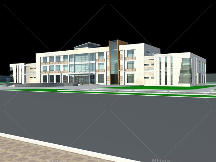 某厂区小型办公楼建筑方案设计（含SU、CAD、MAX
