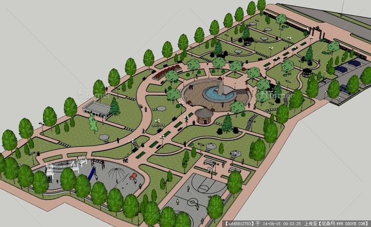 Sketch Up 景观模型---公园景观设计模型