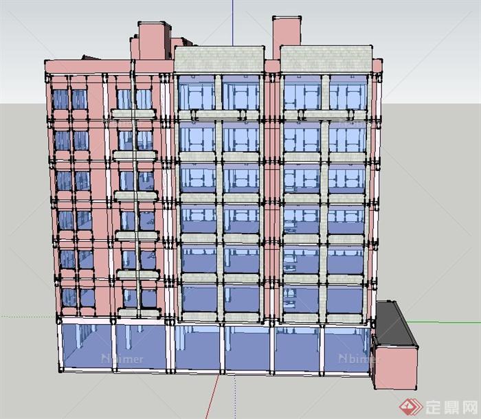 现代某七层医院住院楼建筑设计SU模型