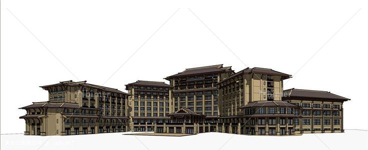 东南亚风格酒店111su模型