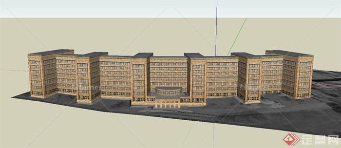 某综合性大学教学楼建筑设计SU模型