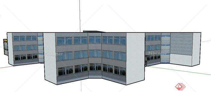 某现代风格学校教学楼建筑设计SU模型