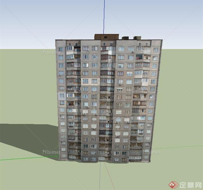 现代高层住宅小区建筑设计SU模型