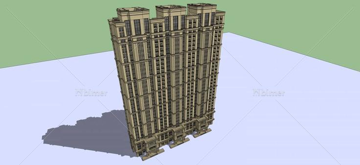 古典风格高层住宅(59308)su模型下载