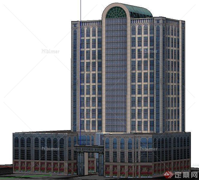 新古典办公大厦建筑设计su模型