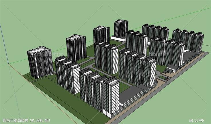 住宅区规划-住宅su模型