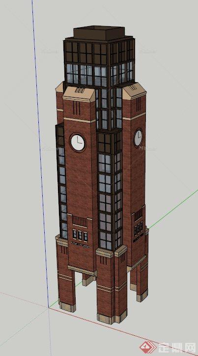 英式塔楼设计SU模型