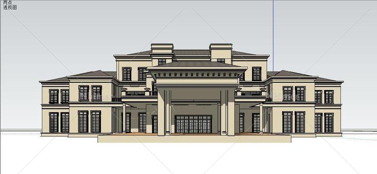 法式精品会所建筑模型(201077)su模型下载