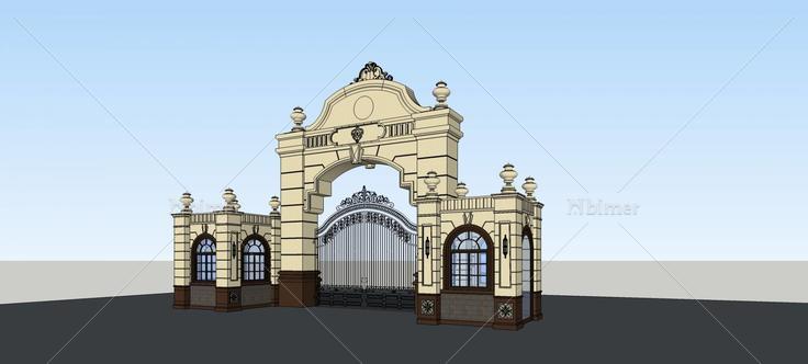 欧式小区大门(76246)su模型下载