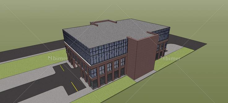 现代多层办公楼(79641)su模型下载