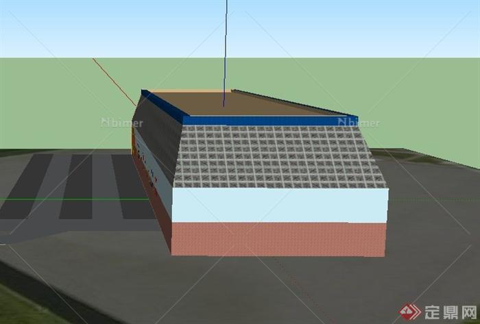 某现代火车站建筑设计SU模型