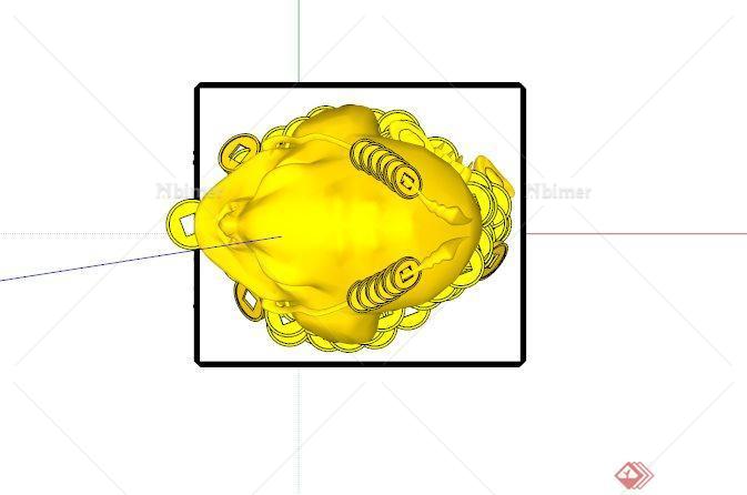 某现代金蟾蜍雕塑模型SU模型