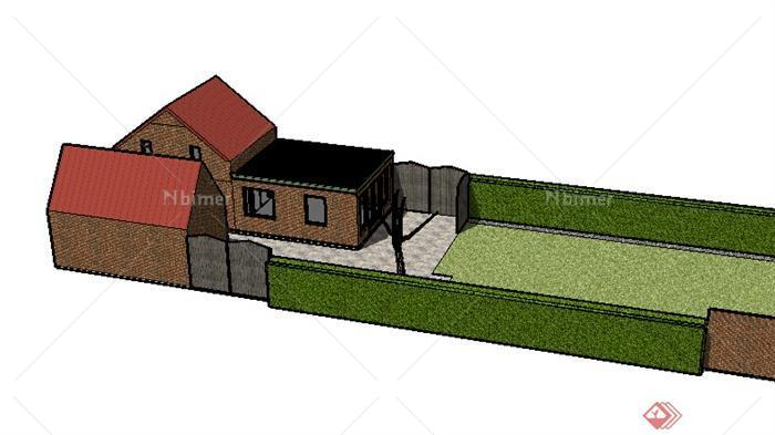 某室外单层居住民宅设计SU模型