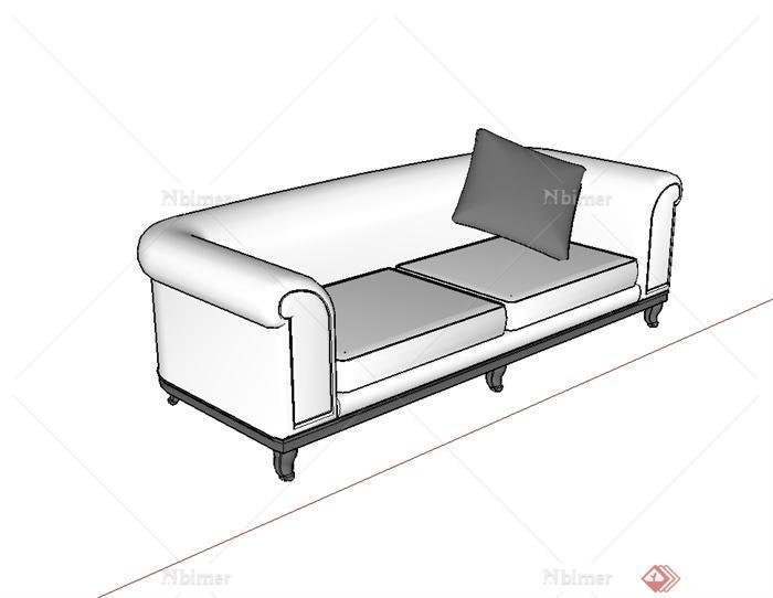 现代风格室内双人沙发设计SU模型[原创]