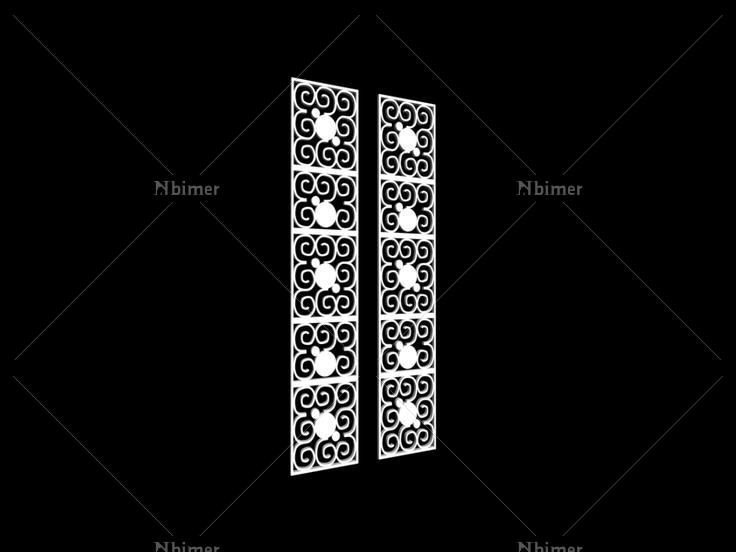 3DMAX室内雕花隔断模型