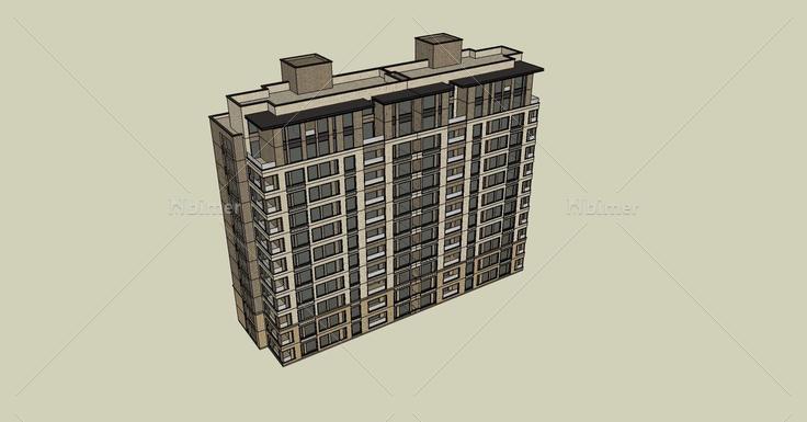 现代小高层住宅楼(80234)su模型下载