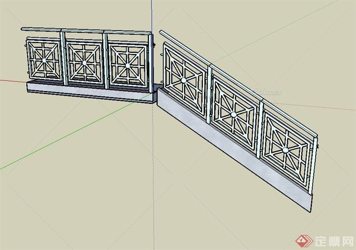 某楼梯栏杆设计su模型