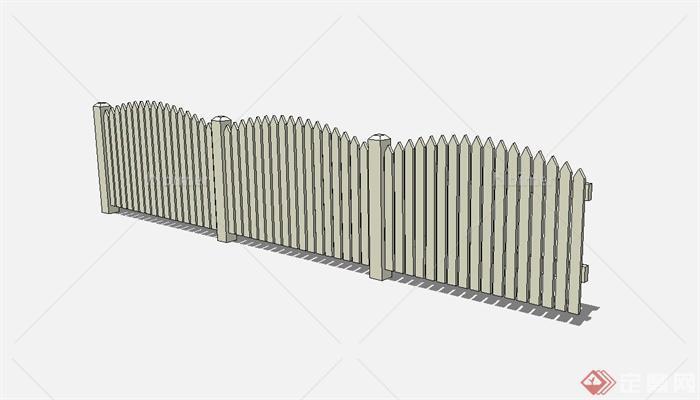 木质围栏护栏设计su模型[原创]