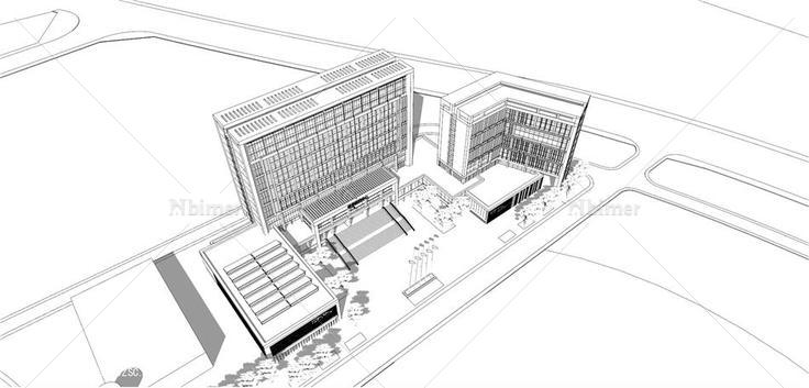 综合教学楼 0825su模型行政综合楼