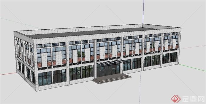 某二层教学楼建筑设计SU模型