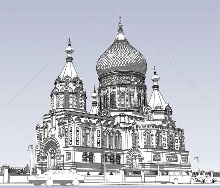 圣索菲亚教堂  精细模型(157141)su模型下载