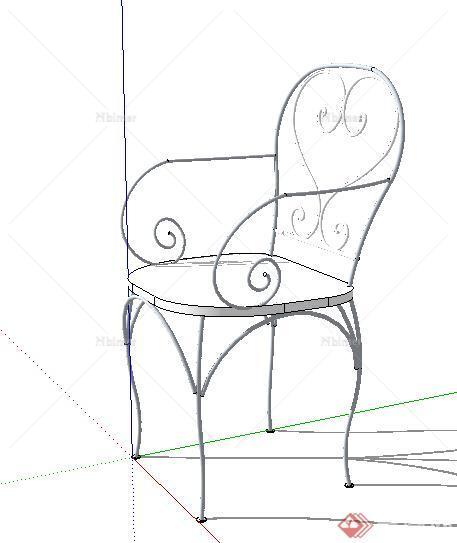 园林景观之欧式铁艺座椅设计su模型