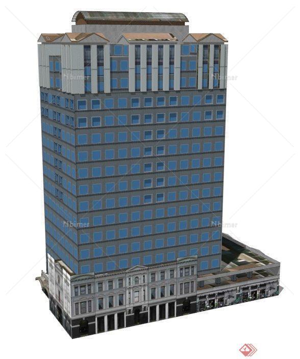 某栋现代高层办公建筑设计SU模型