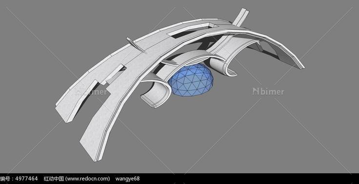 创意拱形大门SU模型