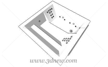 足浴按摩盆sketchup模型下载