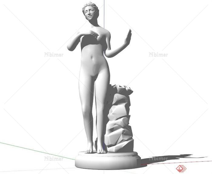 欧式人体女性人物雕塑设计SU模型[原创]