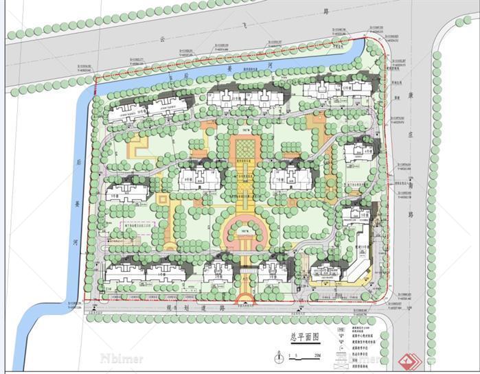 新古典小高层住宅区建筑规划方案（附CAD平立面图