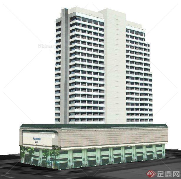 现代办公大厦办公建筑设计su模型