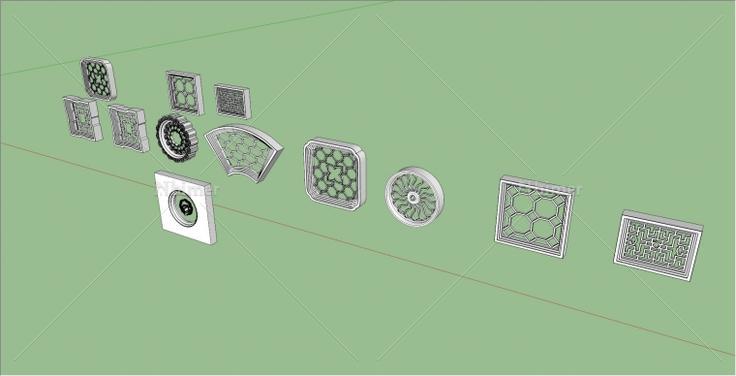 一些古建模型构建-花窗SketchUp模型提供下载，希