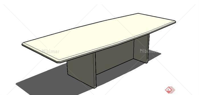 一个现代风格长桌SU模型素材