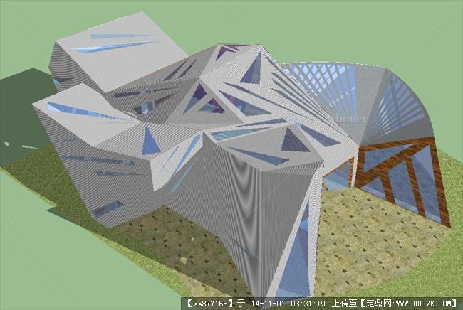 艺术品展馆建筑方案精细SU设计模型