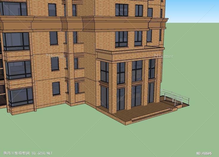 复件A1单元高层住宅 su模型 3d