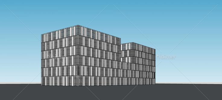 现代多层办公楼(82344)su模型下载