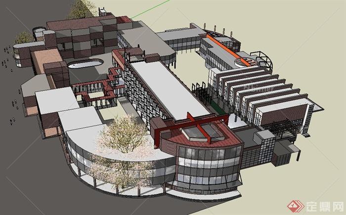 某购物广场建筑规划设计SU模型
