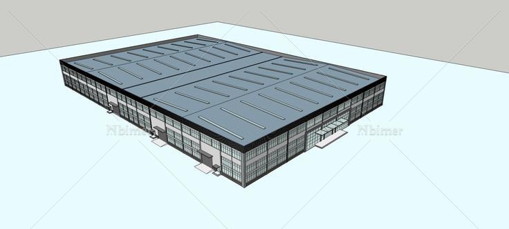 现代工业厂房(79123)su模型下载