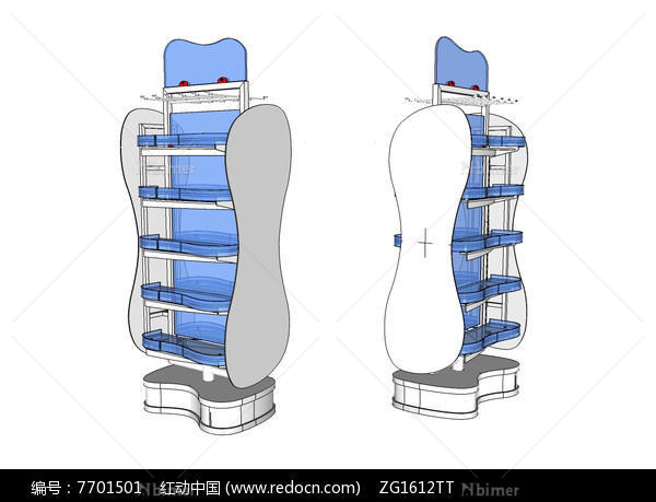 商店超市商品展架SU模型