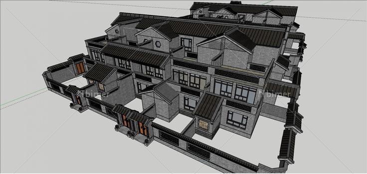 1011中式庭院别墅34(194870)su模型下载