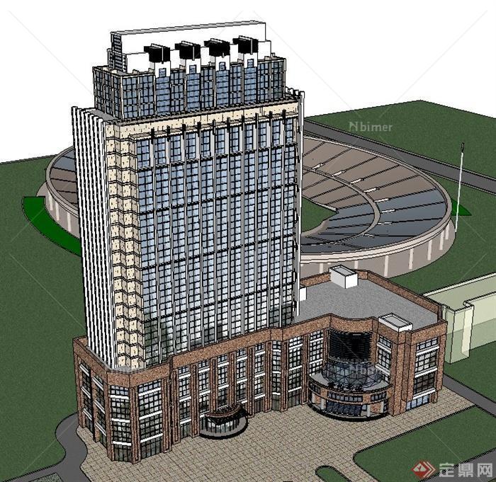 某高层书城办公楼建筑设计SU模型