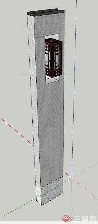某新中式景观灯柱设计SU模型