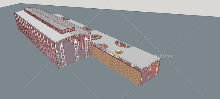 现代工业厂房(79383)su模型下载