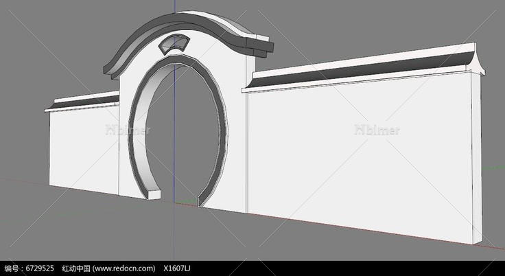 古建拱门围墙