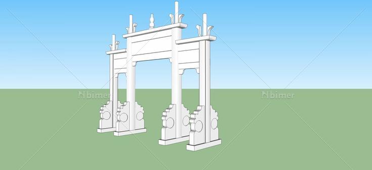 牌坊(43302)su模型下载